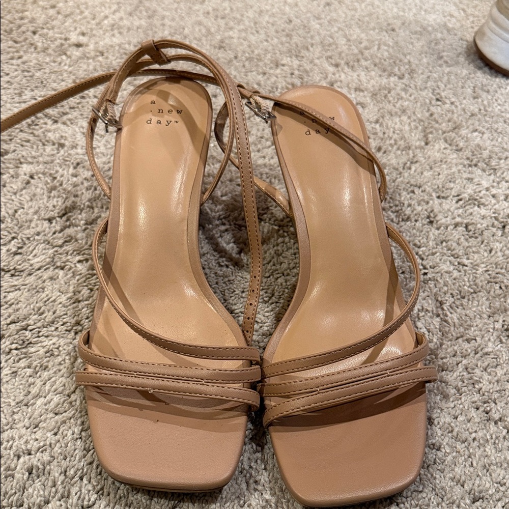 A New Day Women's Beige Strappy Sandals